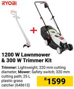 Ryobi 1200W Lawnmower & 300W Trimmer Kit 648613