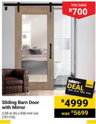 Sliding Barn Door With Mirror 2.05m x 930mm