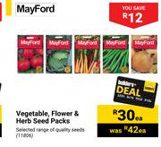 MayFord Vegetable, Flower & Herb Seed Packs-Each