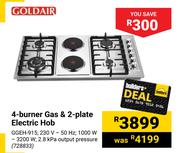 Goldair 4-Burner Gas & 2-Plate Electric Hob GGEH-915