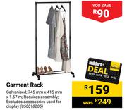 Galvanised Garment Rack 745mm x 415mm x 1.57m