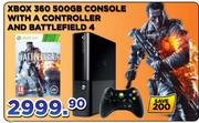 Xbox 360 500GB Console With A Controller And Battlefield 4