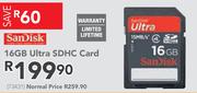 Sandisk 16GB Ultra SDHC Card