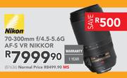 Nikon 70-300mm f4.5-5.6G AF-S VR Nikkor