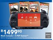 PSP Black Console+ 4 PSP Games