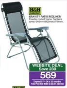 H&H Collection Gravity Patio Recliner