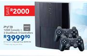 PS3 12GB Console + 2 Dual Shock 3 Controllers