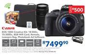 Canon EOS 100D Creative kit 18-55Dc, 75-300Dc, 8GB WiFi Card, Remote, Lowepro Bag, Photobook Ad Soft