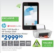 HP Slate 7 HD Bundle + HP Deskjet 2545 Wireless Multifunction Printer