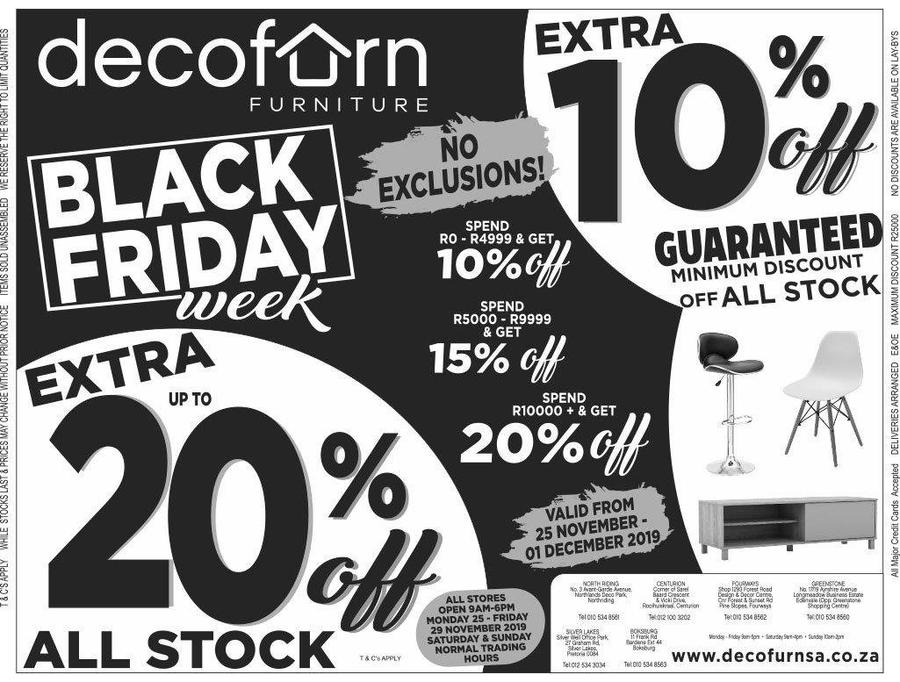 Decofurn Black Friday Week 25 Nov 01 Dec 2019 M Guzzle Co Za