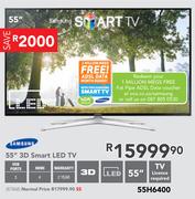 Samsung 55" 3D Smart LED TV 55H6400