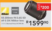 Nikon 55-200mm f4-5.6G ED AF-S DX Nikkor Lens
