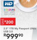 WD 2.5" 1TB My Passport Ultra USB 3.0