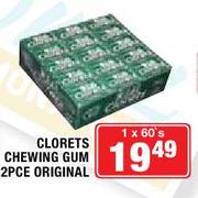 Clorets Chewing Gum 2PCE Original-60 Pack