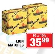 Lion Matches-10 x 10 Pack