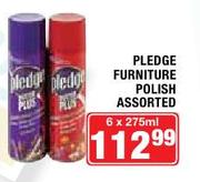 Pledge Furniture Polish Assorted-6 x 275ml