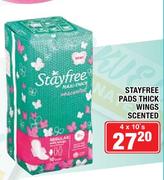 Stayfree Pads Thick Wings Scented-4x10's