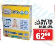 Lil Masters Diapers Baby Basic SML-1x50's