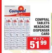Compral Tablets Headache Dispenser Card-48x2's