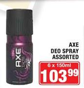 Axe Deo Spray Assorted-6x150ml