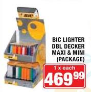 Bic Lighter DBL Decker Maxi & Mini(Package)-Each