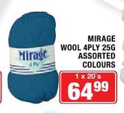 Mirage Wool 4 Ply 25g Assorted Colours-20's