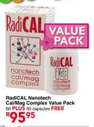 Radical Nanotech Cal/Mag Complex Value Pack-60 Plus 30 Capsules Free