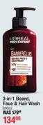 L'Oreal Men Expert Barber Club 3 In 1 Beard, Face & Hair Wash-200ml