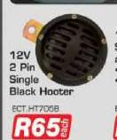 12V 2 Pin Single Black Hooter