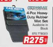 4 Pce Heavy Duty Rubber Mat Set