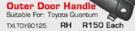 Eddies Spares Outer Door Handle TXI.TOY80125 RH-Each