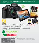 Nikon D3200 Camera + 7" Lenovo Tablet Bundle(Trade In Price)