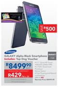 Samsung Galaxy Alpha Black Smartphone-Each