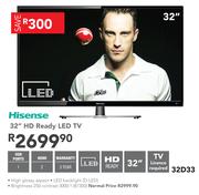 Hisense 32" HD Ready LED TV-32D33
