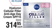 Nivea Hyaluron Cellular Filler Anti Age Day Cream SPF15-50ml Each