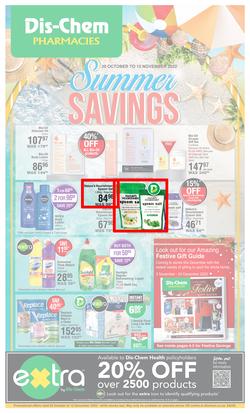 Dis-Chem : Summer Savings (20 October - 13 November 2022), page 1