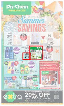 Dis-Chem : Summer Savings (20 October - 13 November 2022), page 1