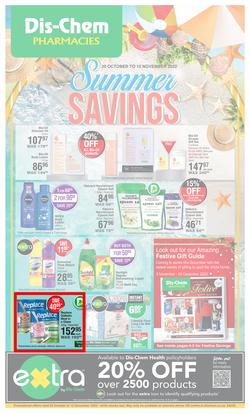Dis-Chem : Summer Savings (20 October - 13 November 2022), page 1