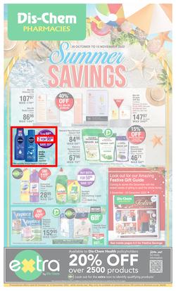 Dis-Chem : Summer Savings (20 October - 13 November 2022), page 1