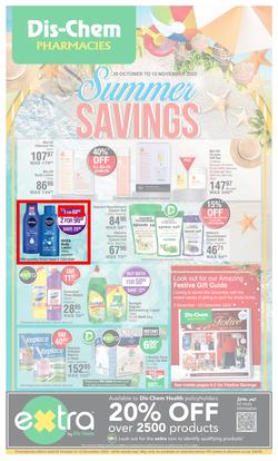 Dis-Chem : Summer Savings (20 October - 13 November 2022), page 1