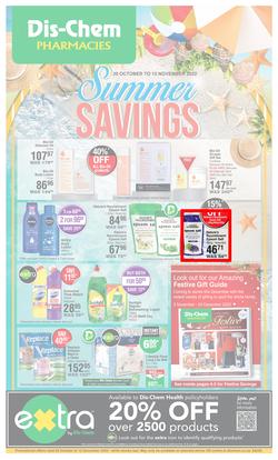 Dis-Chem : Summer Savings (20 October - 13 November 2022), page 1