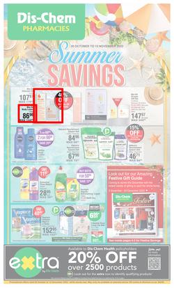 Dis-Chem : Summer Savings (20 October - 13 November 2022), page 1