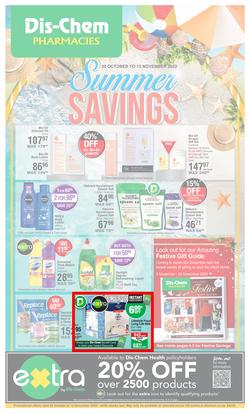 Dis-Chem : Summer Savings (20 October - 13 November 2022), page 1
