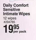 Gyna Guard Daily Comfort Sensitive Intimate Wipes 12 Wipes-Per Pack