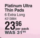 Always Platinum Ultra Thin Pads 6 Extra Long-Per Pack