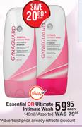 Gyna Guard Essential Or Ultimate Intimate Wash Assorted-140ml Each