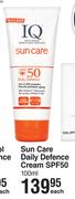 IQ Sun care Daily Defence Cream SPF50-100ml Each
