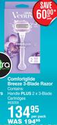 Gillette Venus Comfortglide Breeze 3 Blade Razor-Per Pack