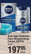 Nivea Men Anti Age Hyaluron Face Moisturising Cream SPF15-50ml Each