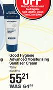 Nature's Nourishment Good Hygiene Advanced Moisturising Sanitiser Cream-75ml